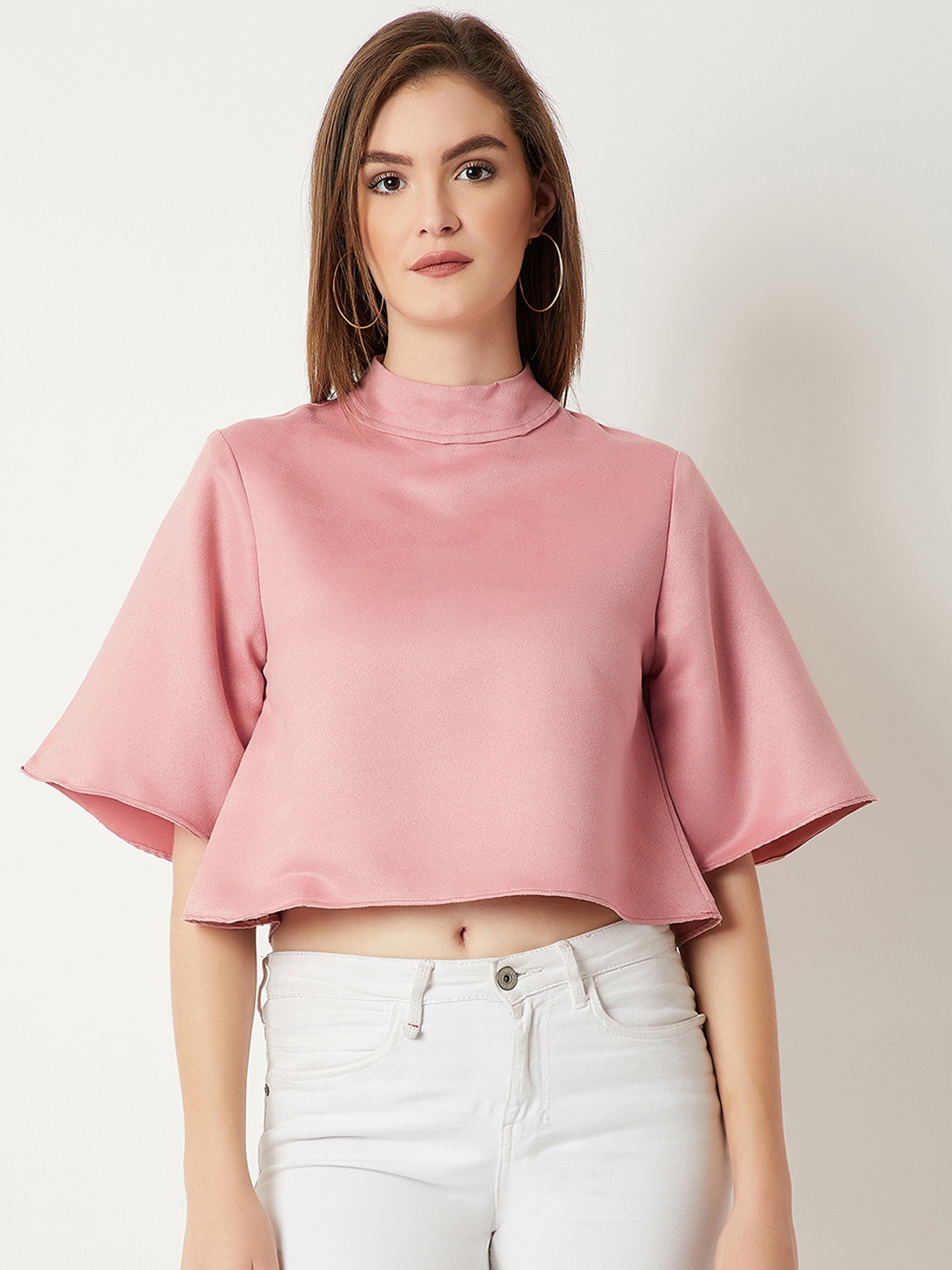 Buy Miss Chase Women Pink Solid A Line Top - Tops for Women 7260741 ...