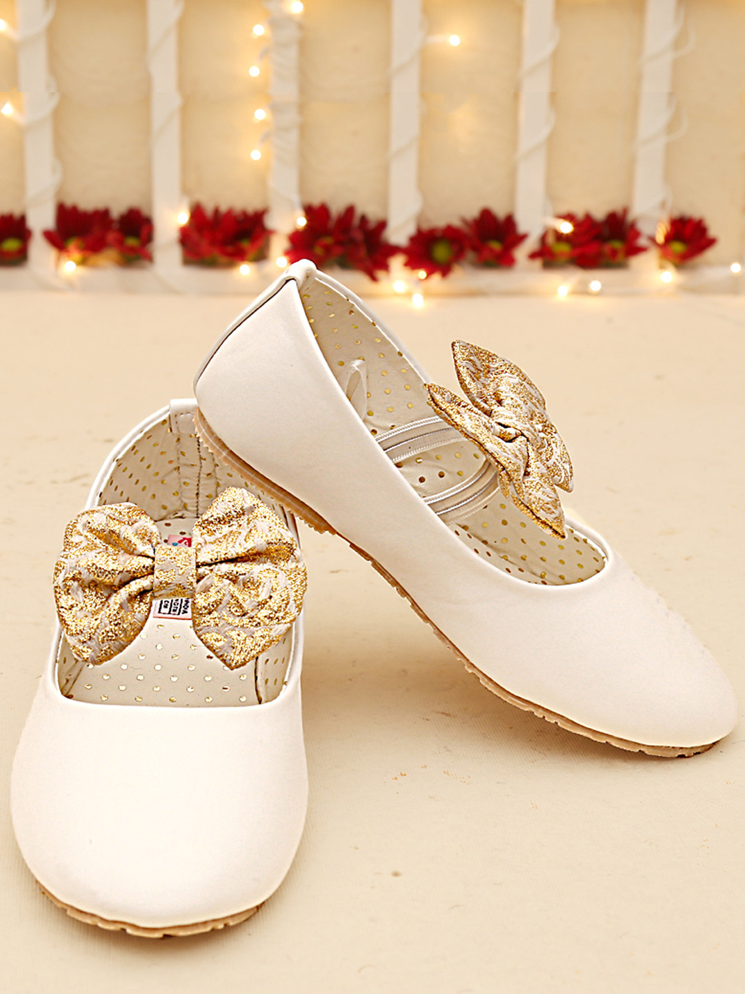 Buy DChica Girls White Solid Synthetic Ballerinas Flats for Girls