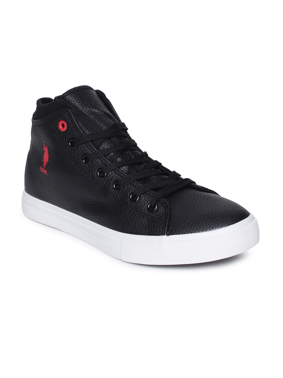 polo black leather sneakers