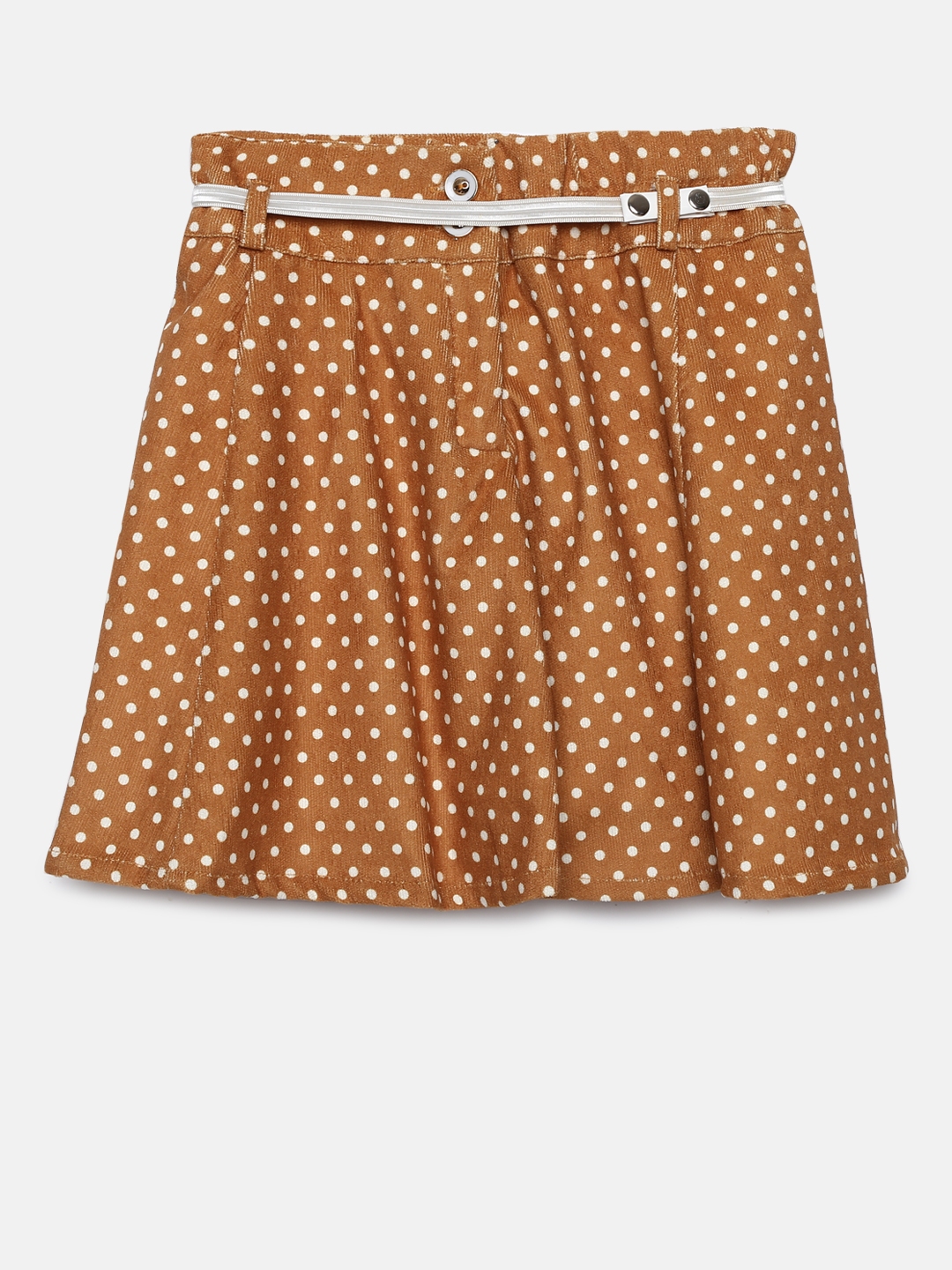 Buy Peppermint Girls Mustard Brown Printed Flared Skirt - Skirts for ...