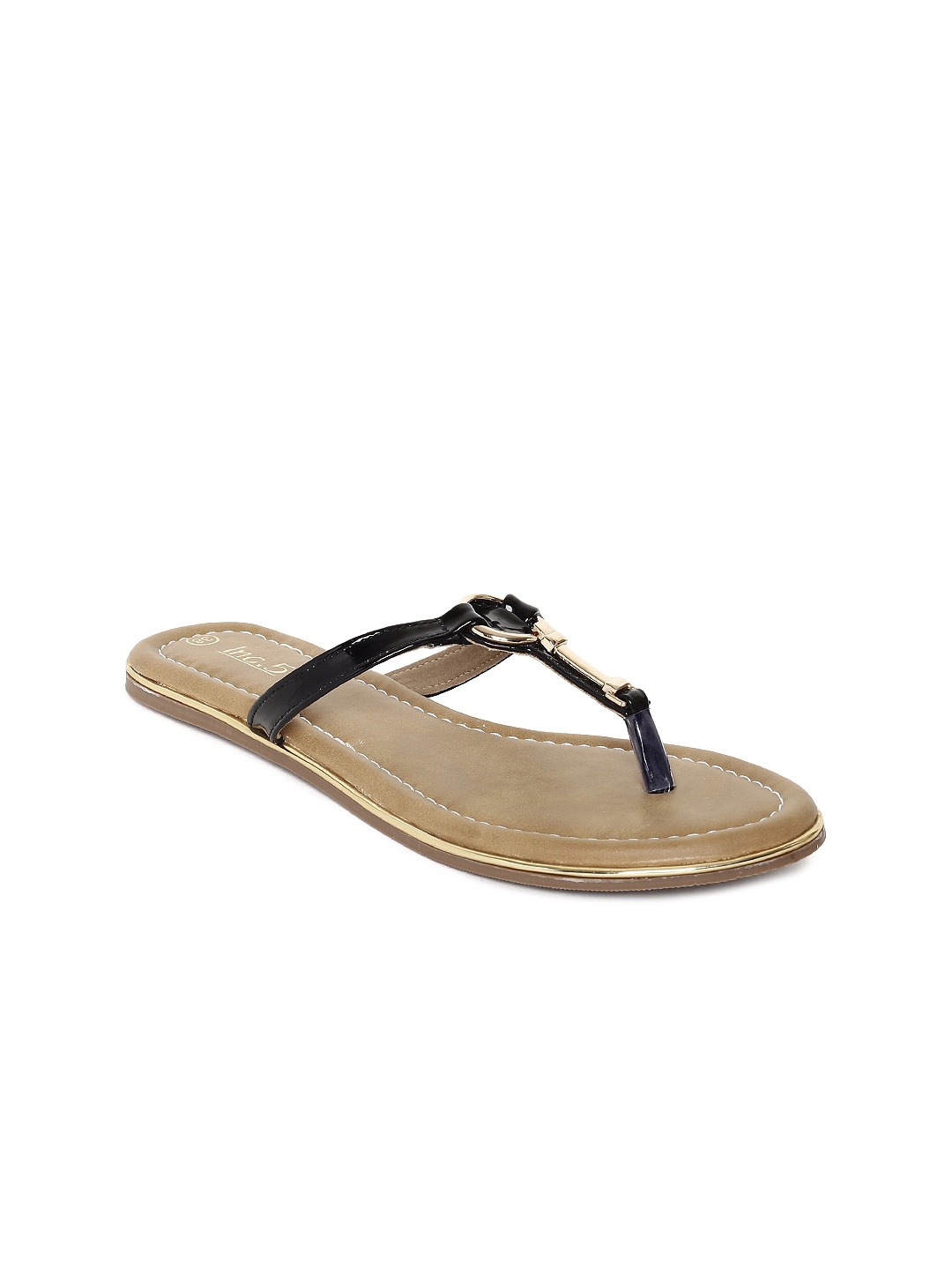 t strap flats black