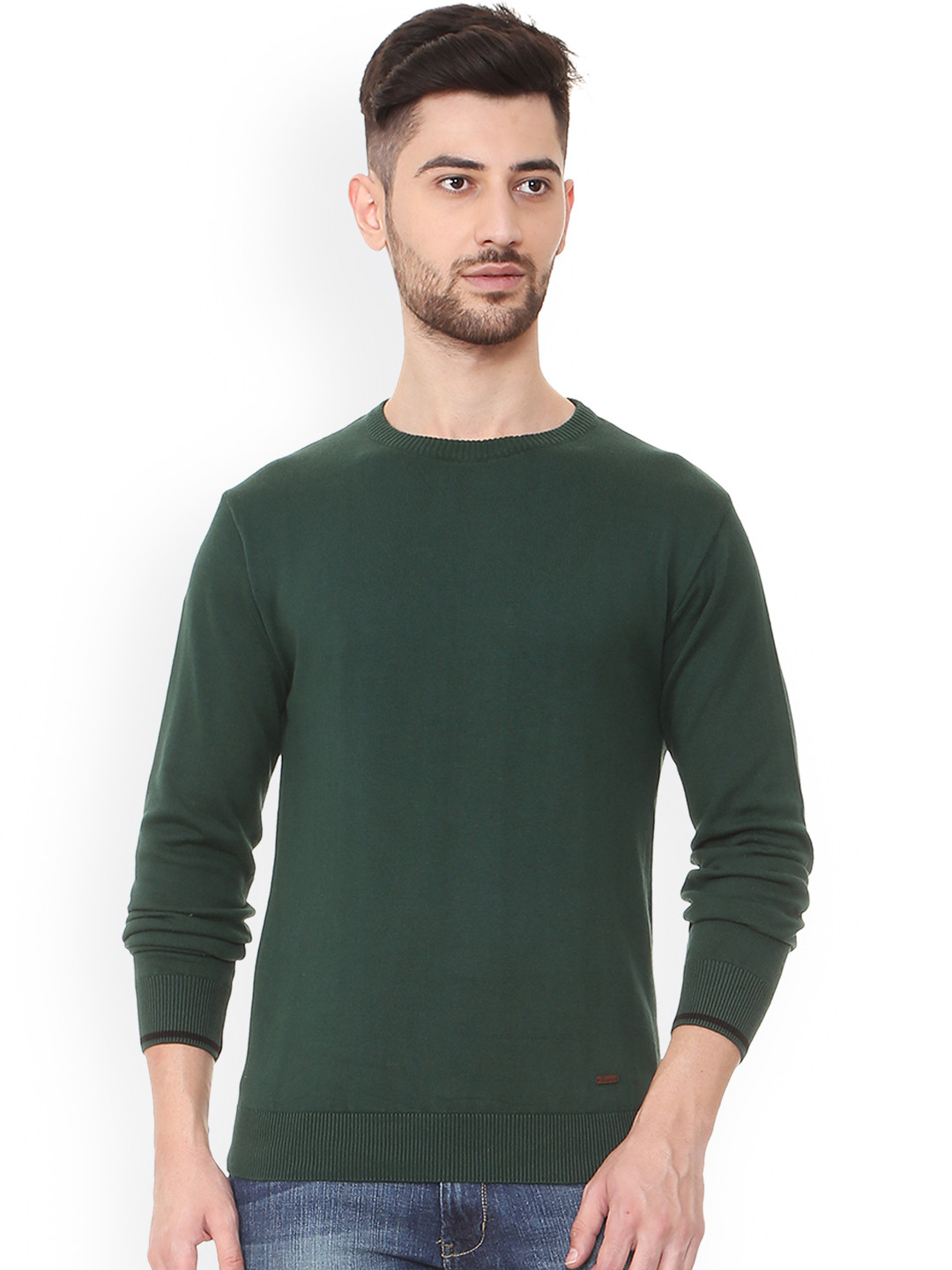 Buy People Men Green Solid Pullover Sweaters for Men 7269286 Myntra