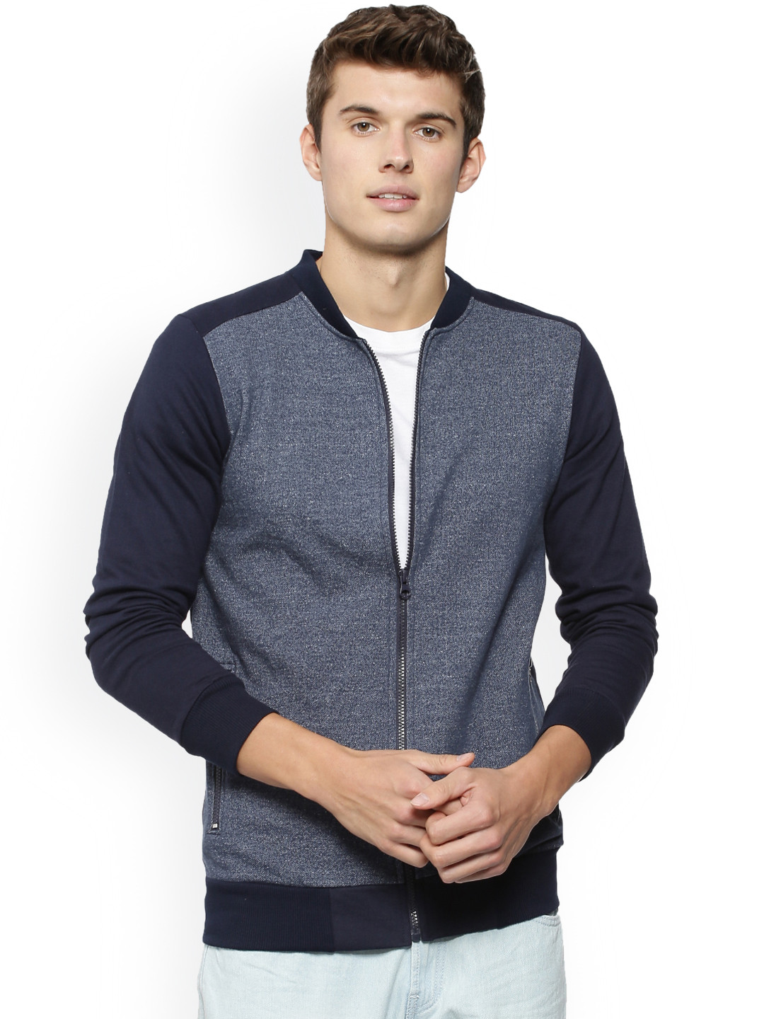 Buy Campus Sutra Men Navy Solid Sweatshirt - Sweatshirts for Men 7275832 | Myntra