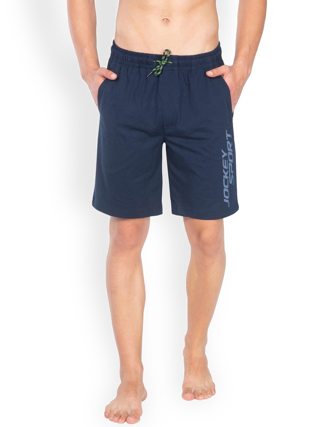 Buy Jockey Men Navy Blue Straight Fit Solid Lounge Shorts SP32 0103