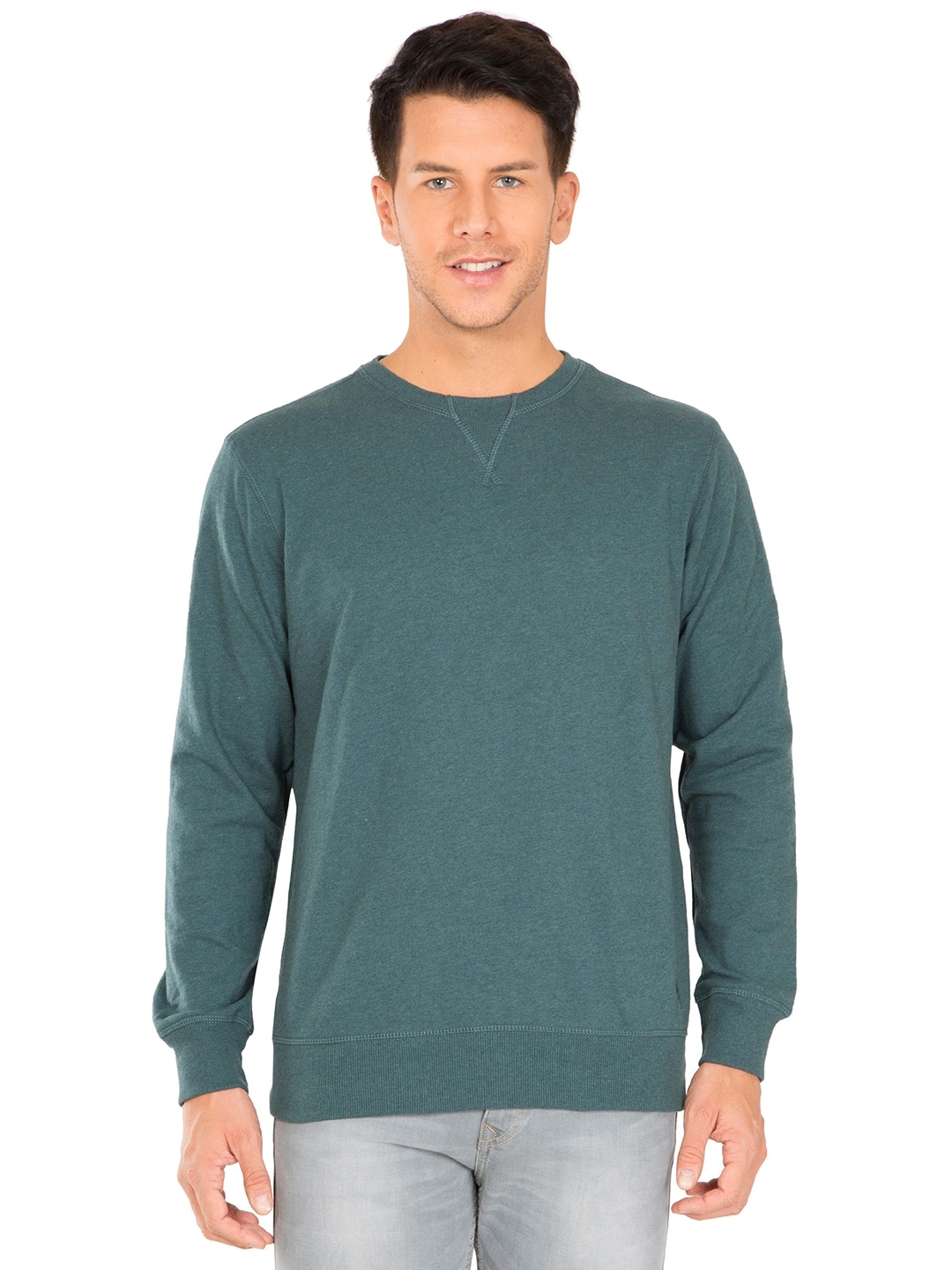 Buy Jockey Men Teal Green Solid Sweatshirt - Sweatshirts for Men ...