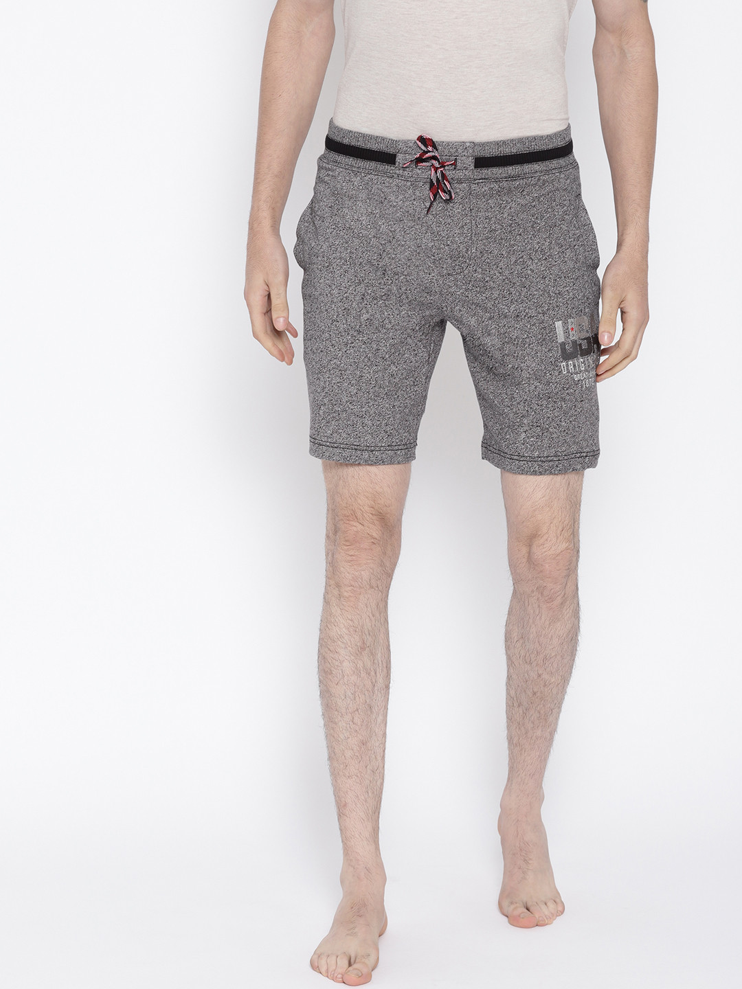 Buy Jockey Men Grey & Black Solid Lounge Shorts UM03 0103 BKGDL
