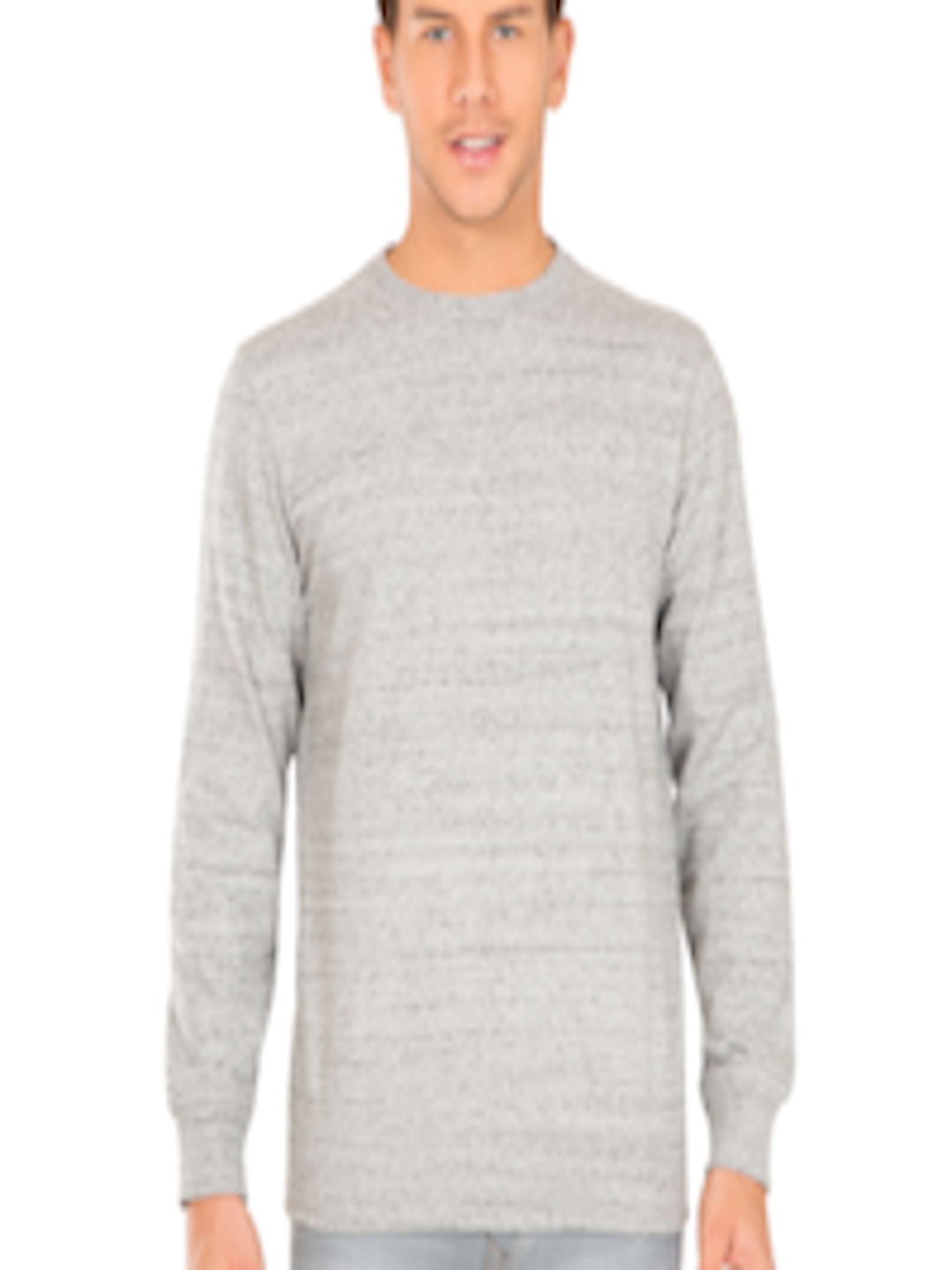 Buy Jockey Men Grey Melange Solid Sweatshirt - Sweatshirts for Men ...