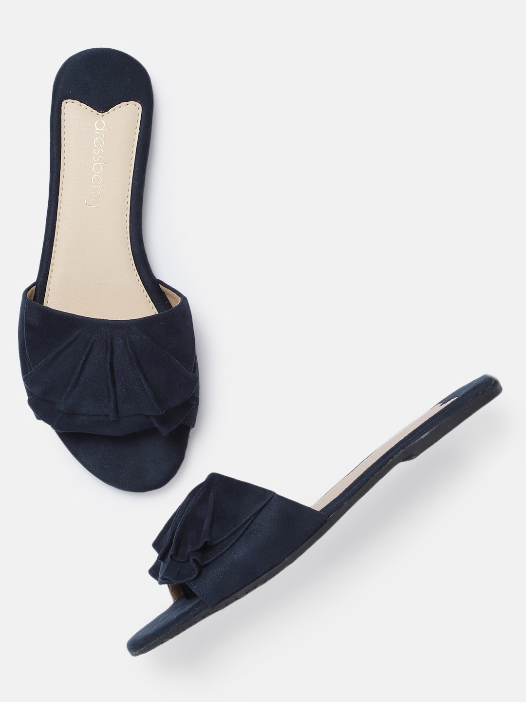 navy blue flats with ankle strap