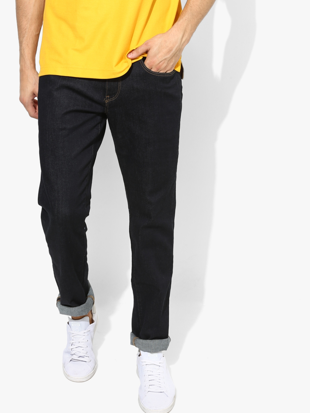 Buy Tommy Hilfiger Men Black Classic Straight Fit Mid Rise Clean Look ...