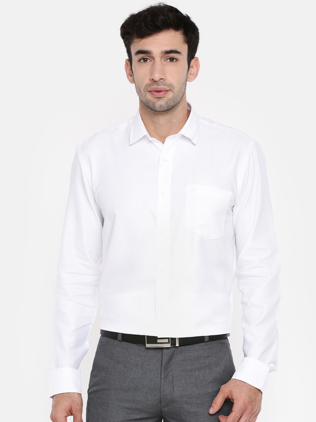Buy Chennis Men White Regular Fit Solid Formal Shirt - Shirts for Men ...