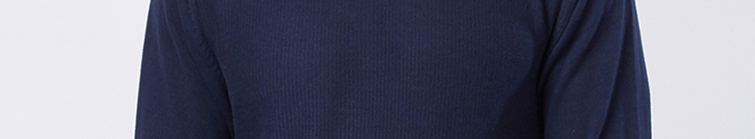 Buy Killer Men Navy Blue Self Design Pullover Sweater - Sweaters for ...