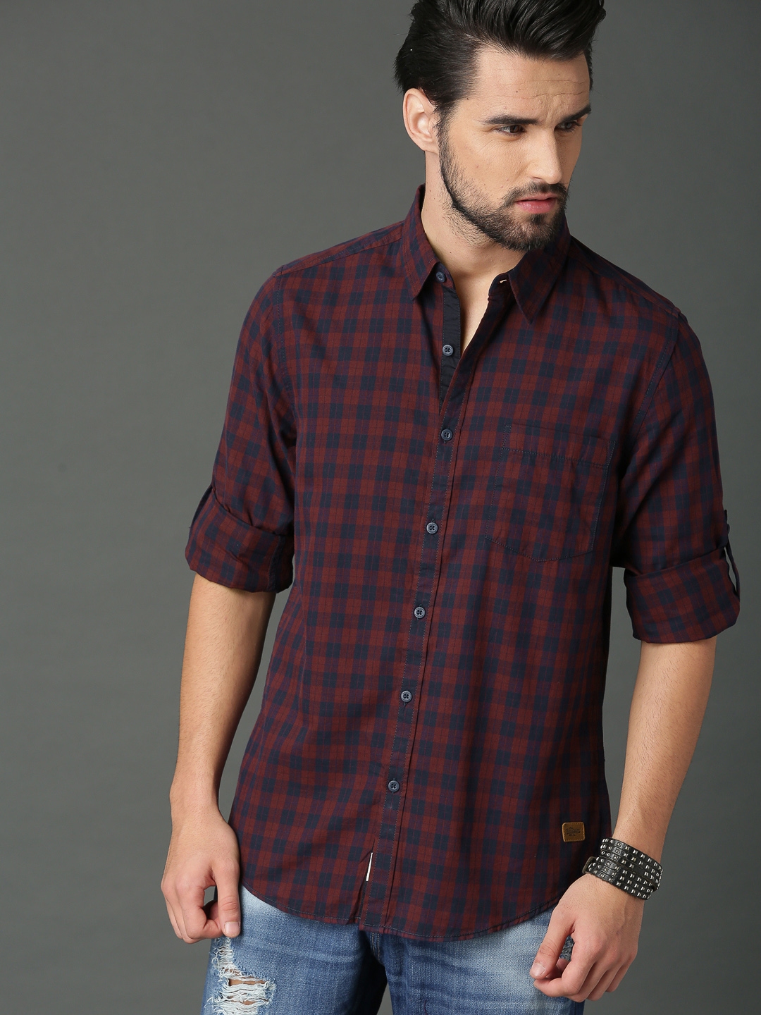 combo of 3 checkered style shirts for men