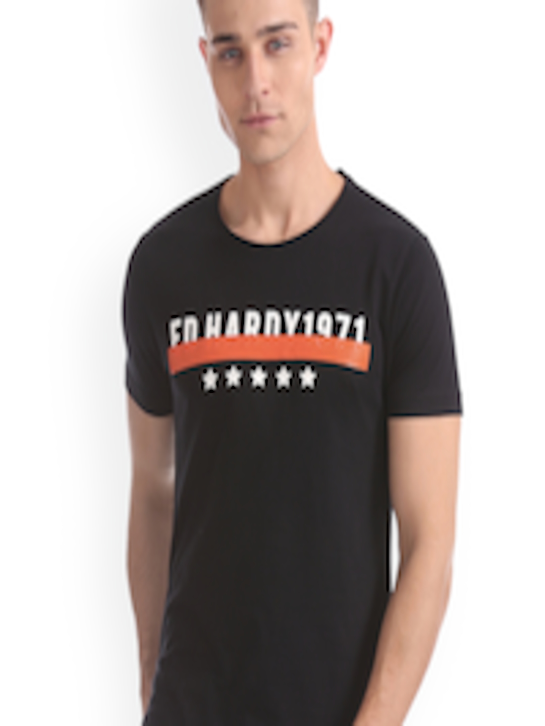 Buy Ed Hardy Men Black Printed Round Neck Pure Cotton T Shirt - Tshirts ...