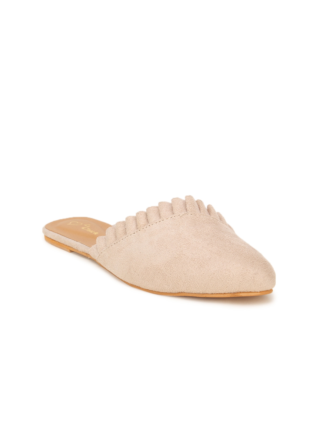 suede nude mules