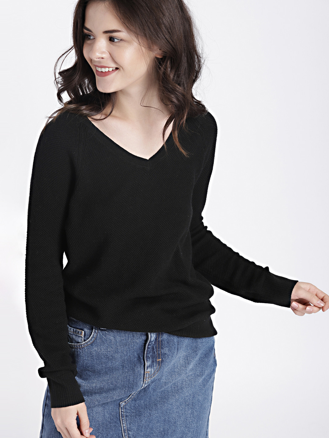 Buy GAP Women's Black V Neck Pullover Sweater Sweaters for Women