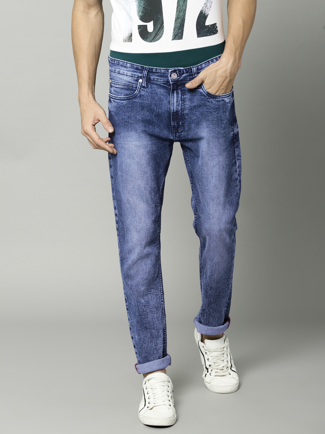Buy French Connection Men Blue Slim Fit Mid Rise Clean Look Stretchable Jeans - Jeans for Men 