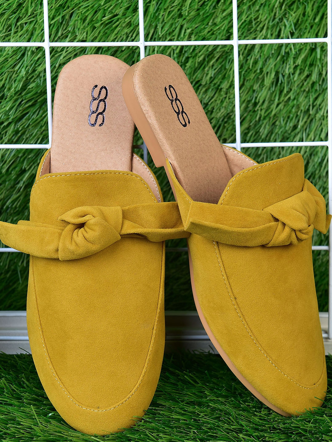 mustard mules flat