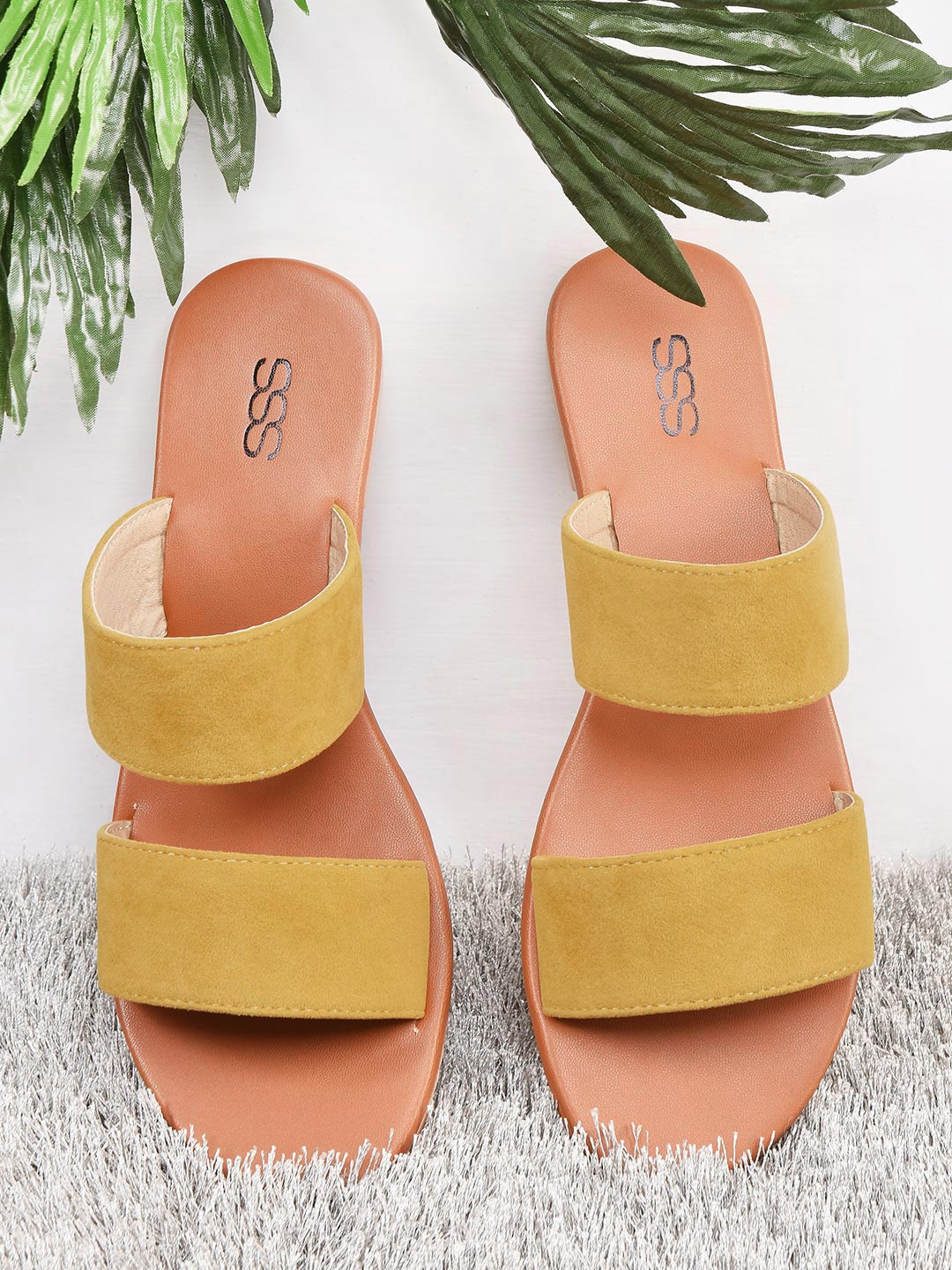 mustard pointed toe flats