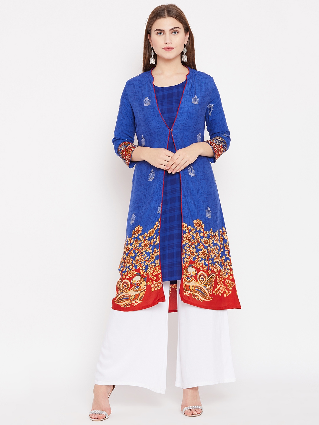 kurti with jacket on myntra