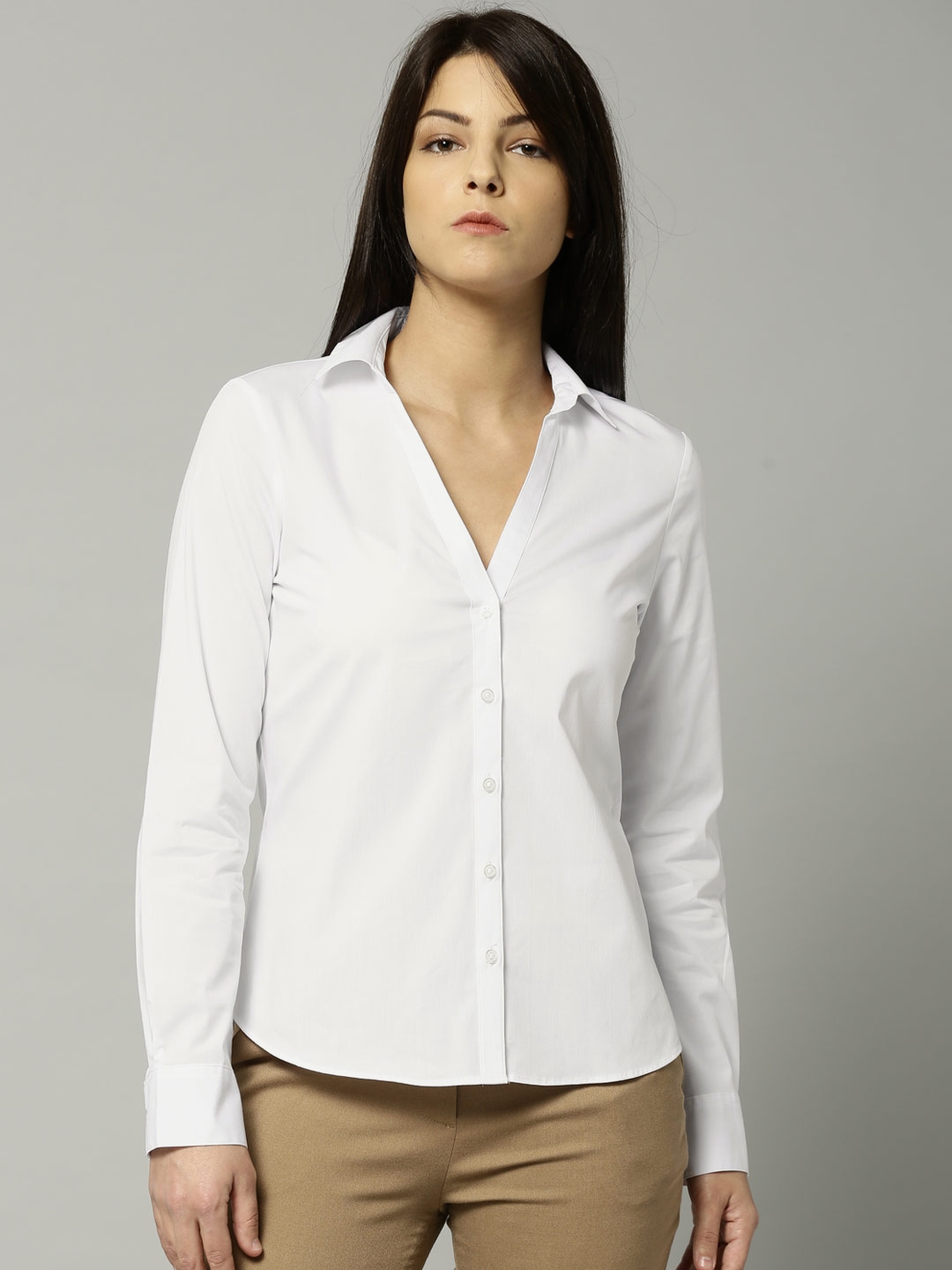 Buy Marks & Spencer Women White Regular Fit Solid Casual Shirt - Shirts ...