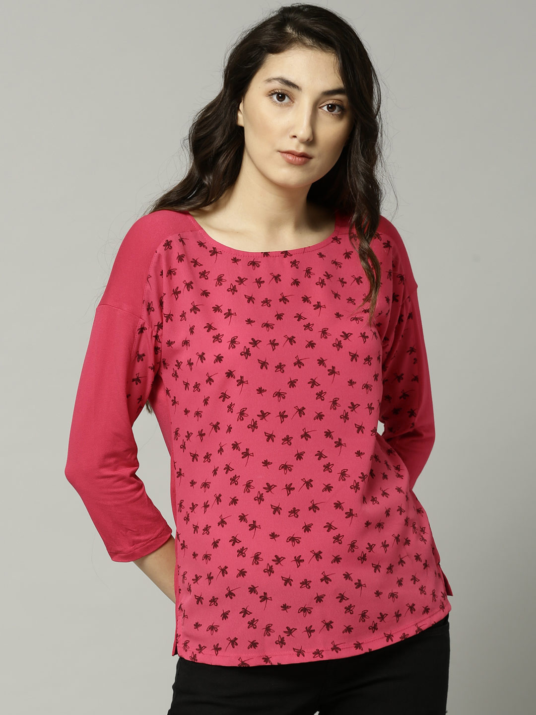 Buy Marks & Spencer Women Pink Printed Top Tops for Women 7323940