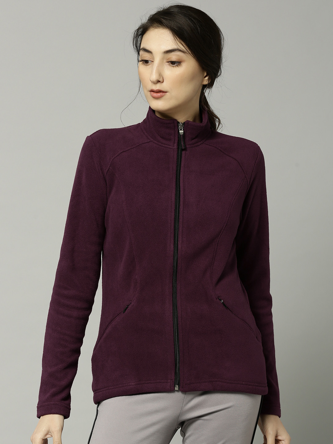 Buy Marks & Spencer Women Purple Solid Sporty Jacket Jackets for