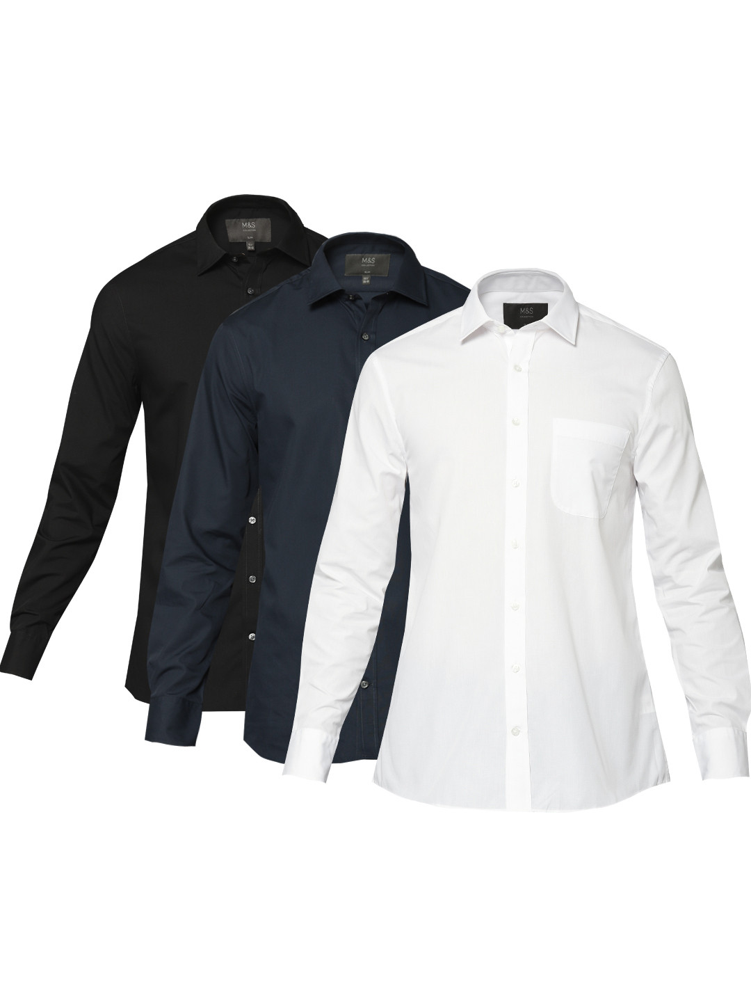 Buy Marks & Spencer Pack Of 3 Slim Fit Solid Casual Shirts Shirts for