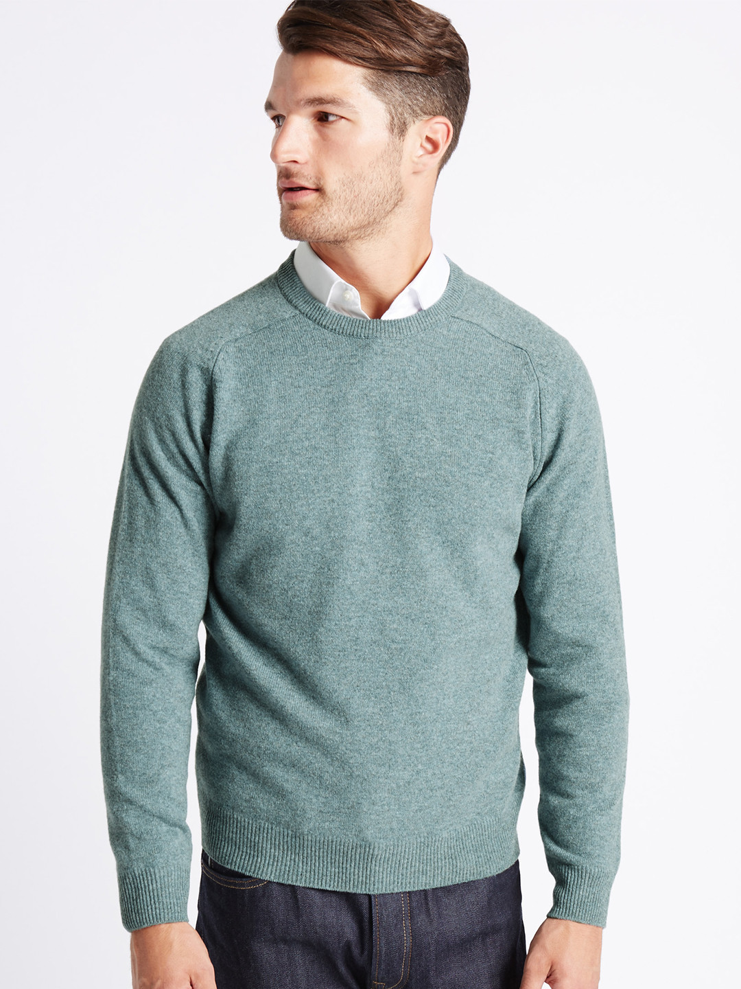 Buy Marks & Spencer Men Blue Solid Pullover Sweaters for Men 7324724