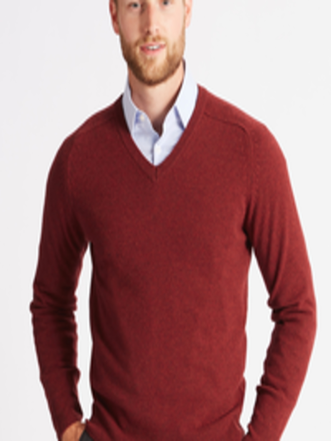 Buy Marks & Spencer Men Maroon Solid Woollen Sweater - Sweaters for Men ...