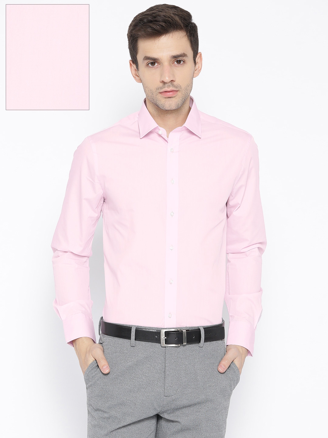 Buy Marks & Spencer Men Pink Slim Fit Solid Formal Shirt - Shirts for ...