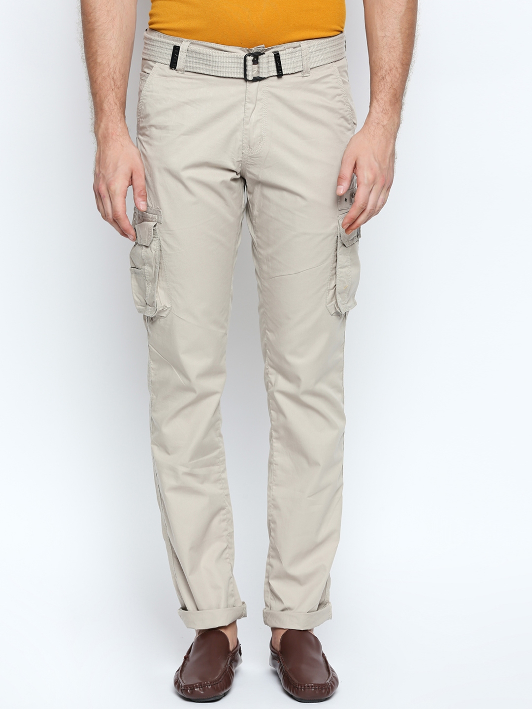 beige cuffed cargos