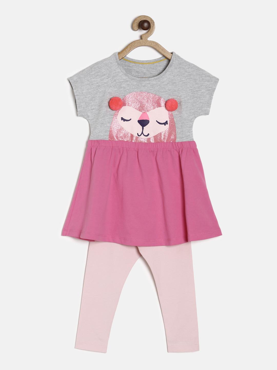 Buy Marks & Spencer Girls Pink Printed Tunic With Pyjamas Clothing