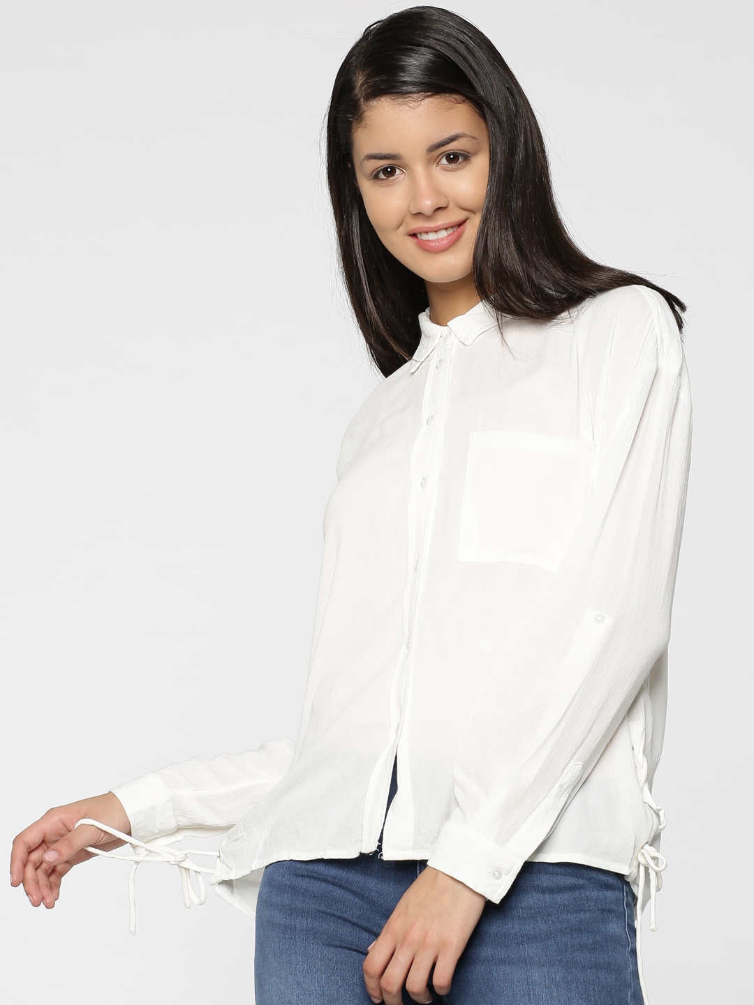Buy Only Women White Regular Fit Solid Casual Shirt Shirts For Women