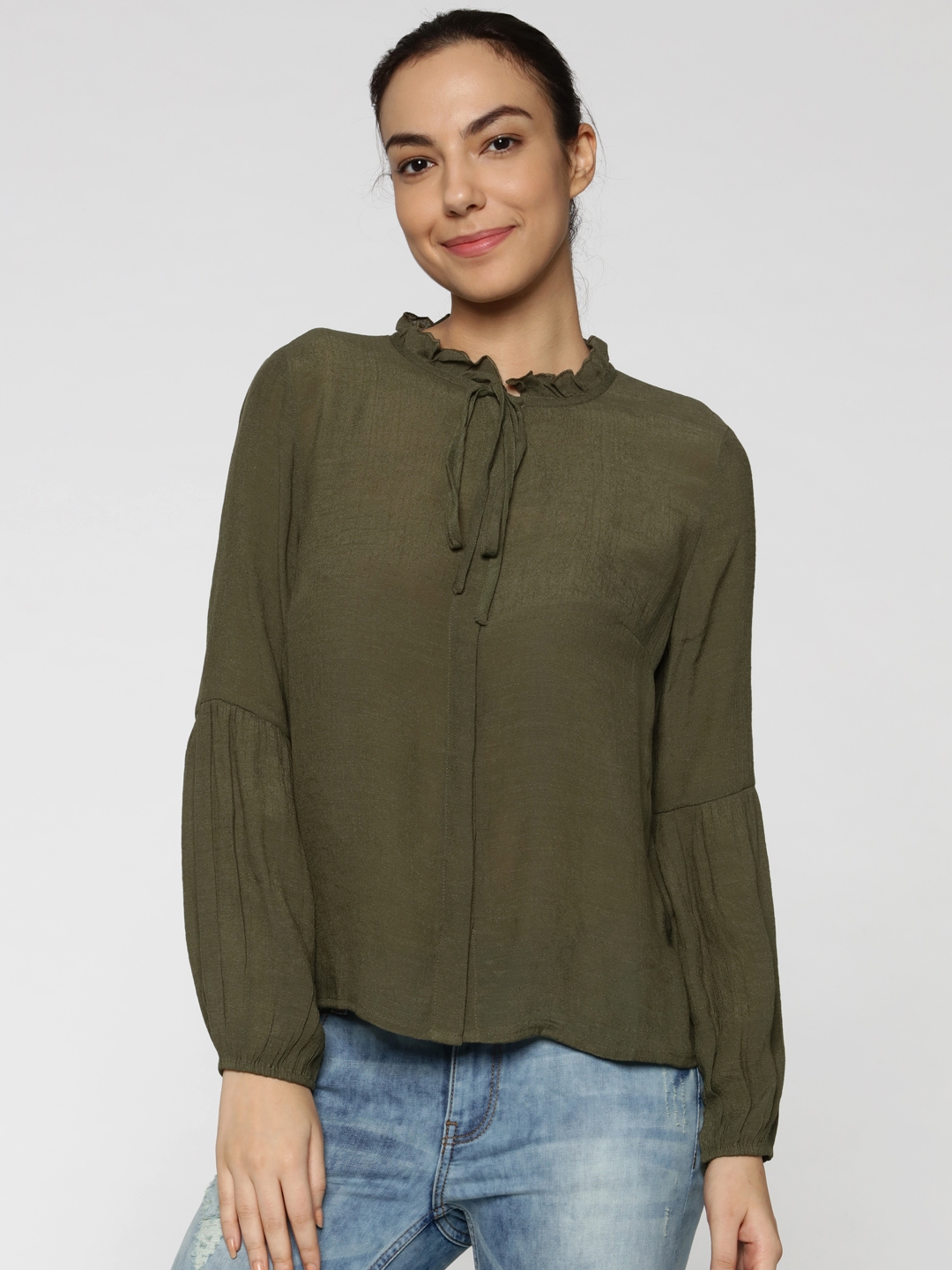 olive green tops womens