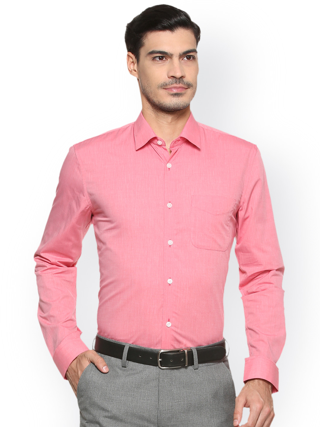 Buy Peter England Elite Men Pink Slim Fit Solid Formal Shirt Shirts