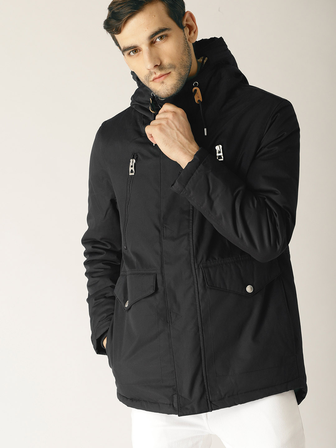 Buy ESPRIT Men Navy Blue Solid Hooded Padded Jacket Jackets for Men