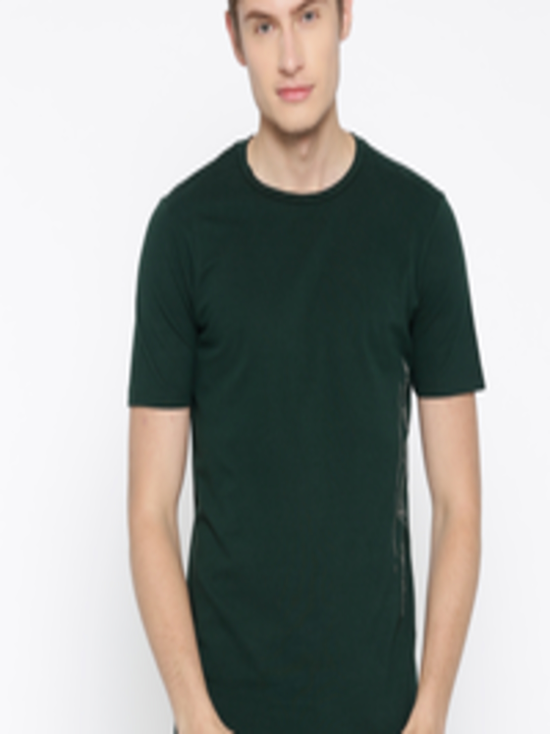 Buy Jack & Jones Men Green Solid Round Neck T Shirt - Tshirts for Men ...