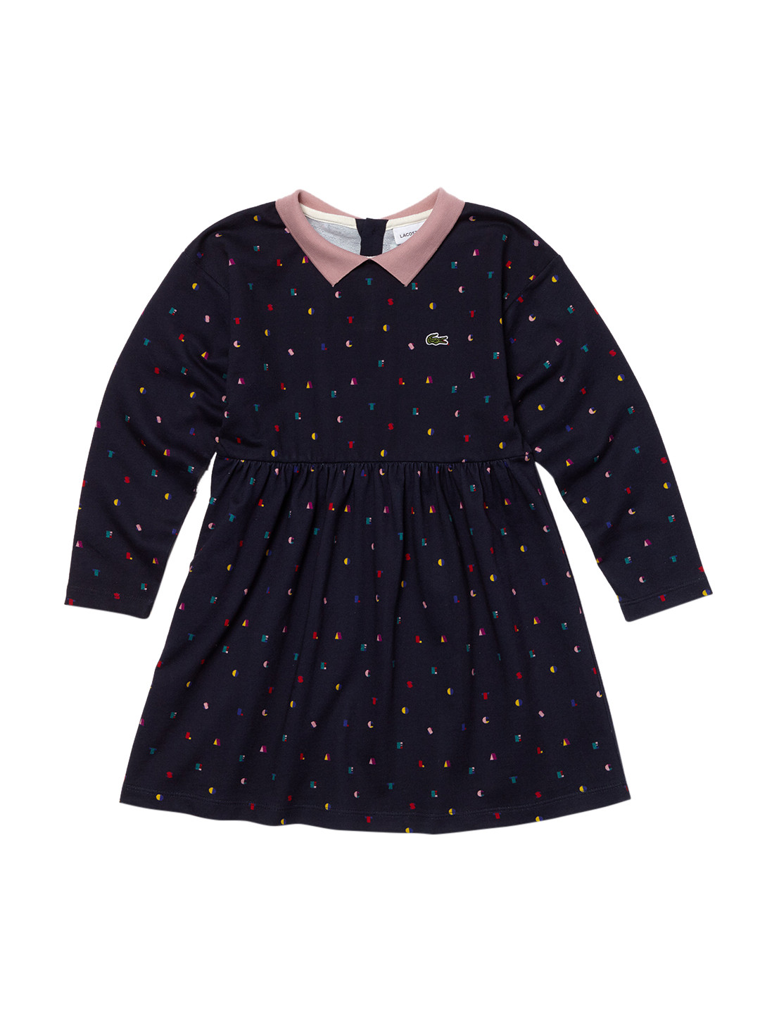 Buy Lacoste Girls Navy Blue Printed Fit And Flare Dress Dresses for