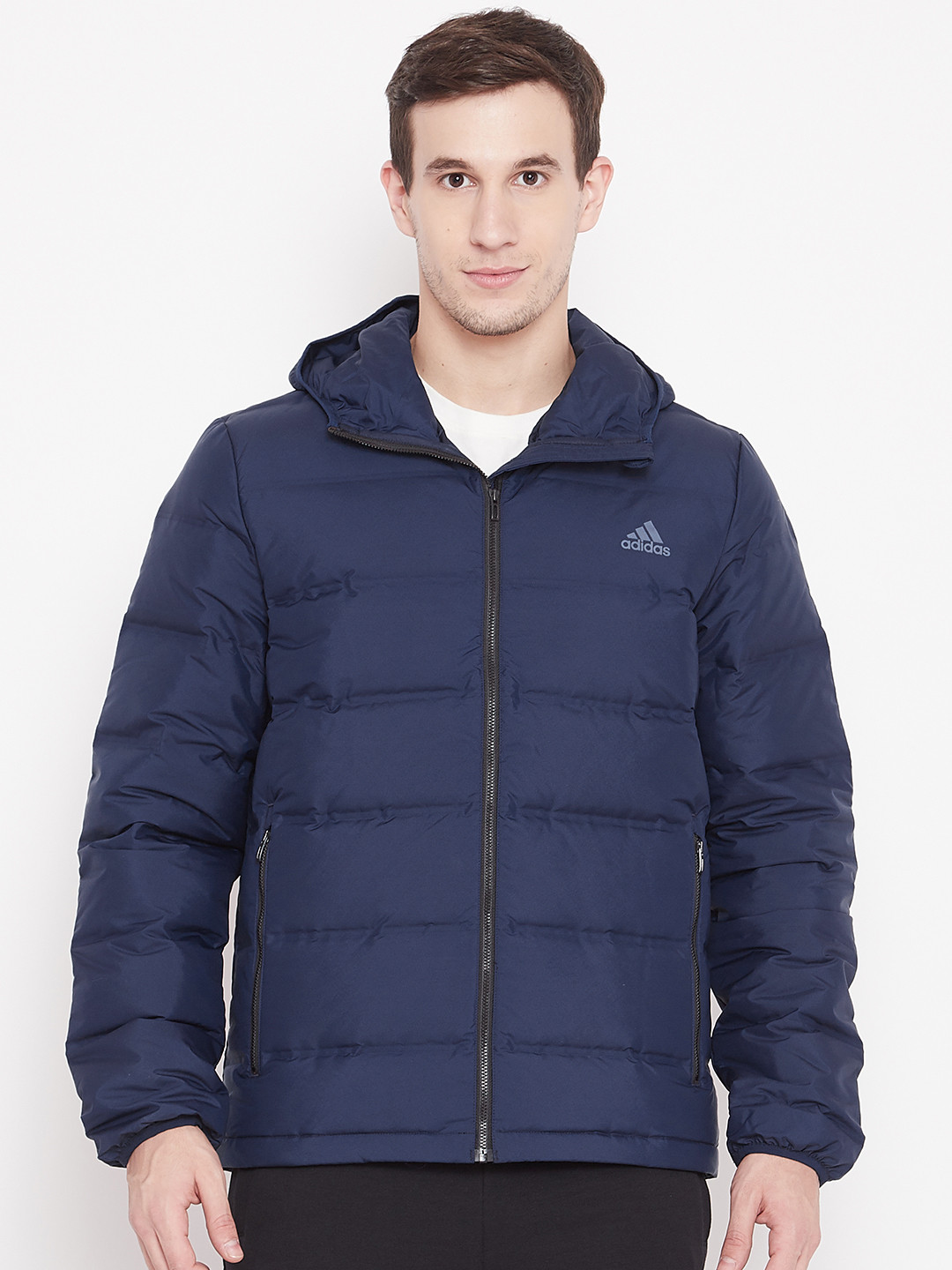 Buy ADIDAS Men Navy Blue Helionic Hooded Down Jacket Jackets for Men 7343072 Myntra