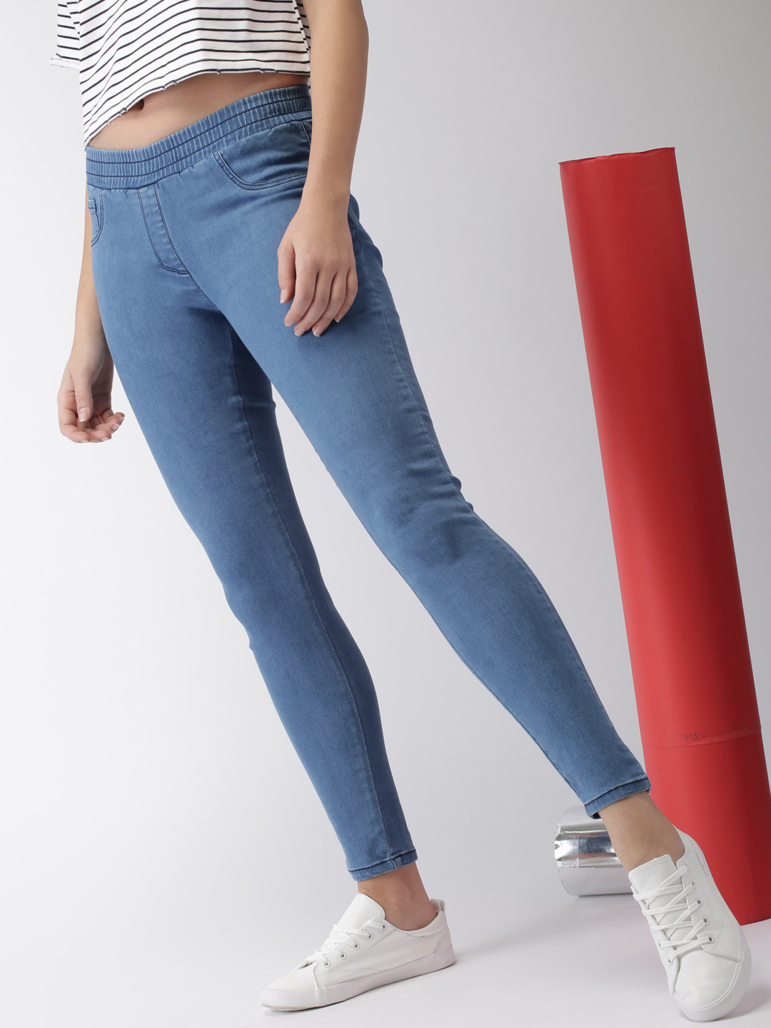 Buy Harvard Women Blue Solid Denim Jeggings Jeggings for Women