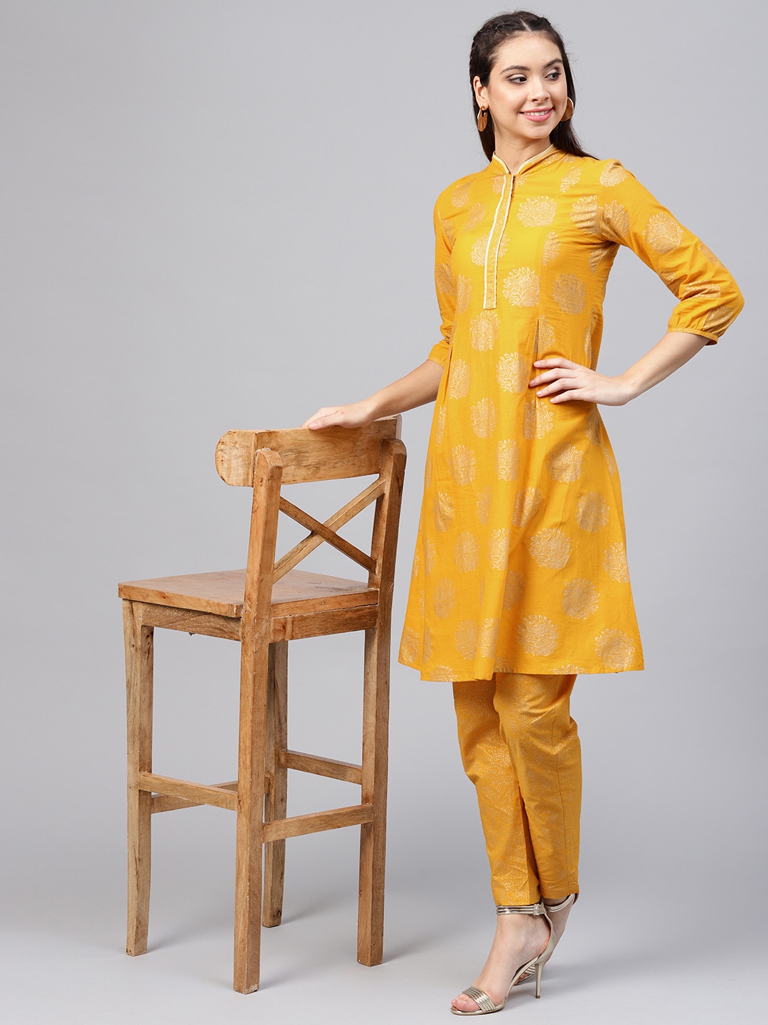 myntra mustard kurti