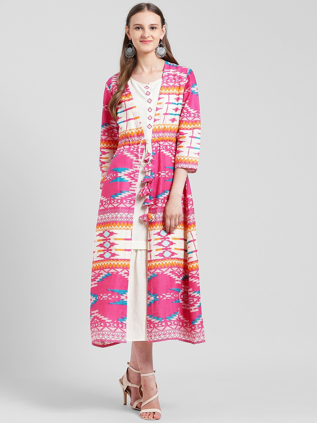 Buy Kira Women Pink Printed Fit And Flare Dress - Dresses for Women ...