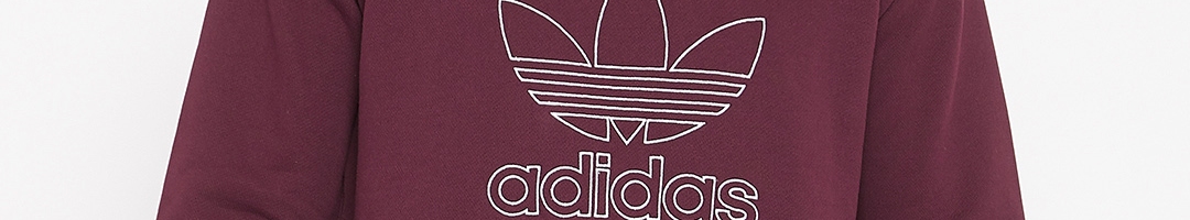 Buy Adidas Originals Men Burgundy Solid Outline Sweatshirt ...