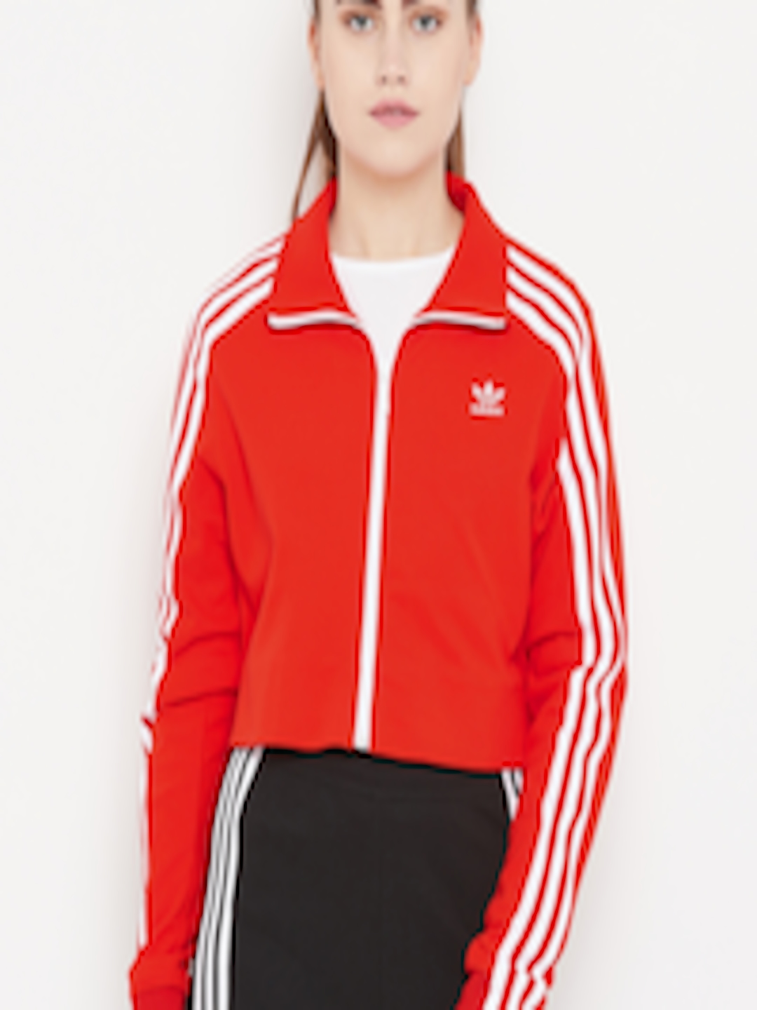 Buy ADIDAS Originals Women Red Solid Track Jacket - Jackets for Women