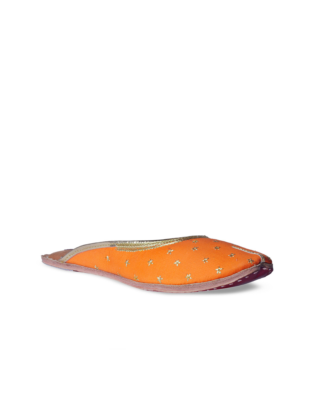 orange woven mules