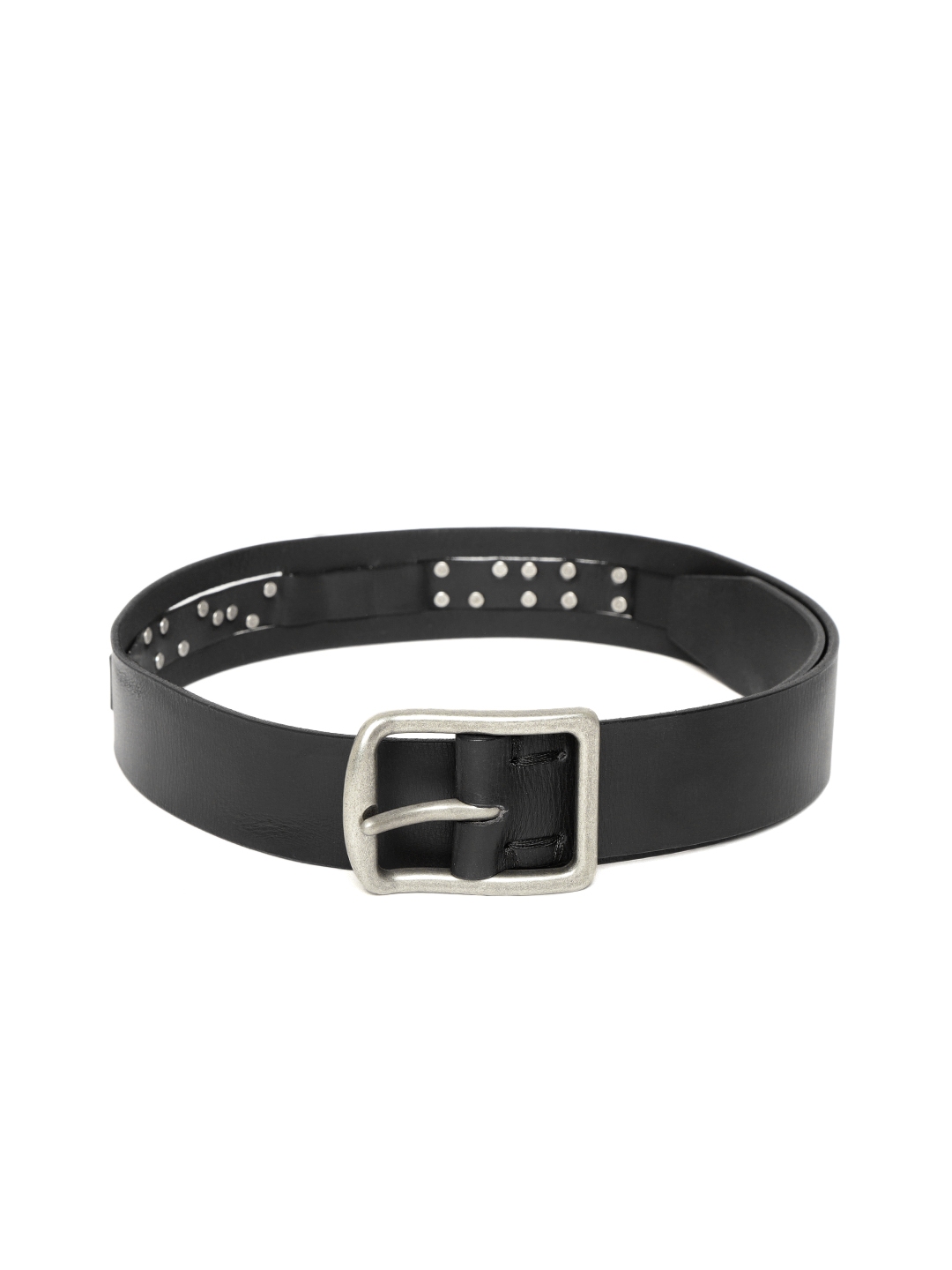 Buy Being Human Men Black Leather Solid Belt - Belts for Men 7372643 ...