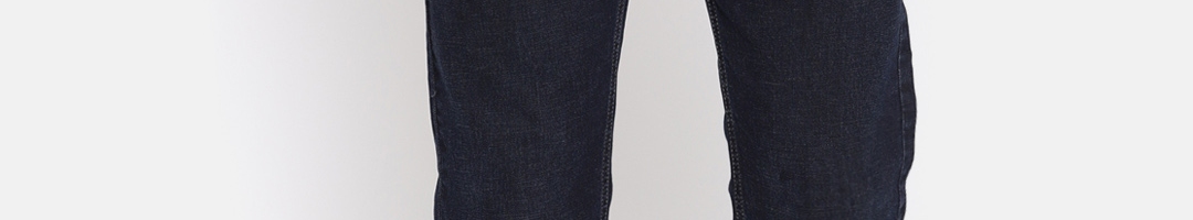 Buy Peter England Casuals Men Navy Blue Slim Fit Mid Rise Clean Look ...