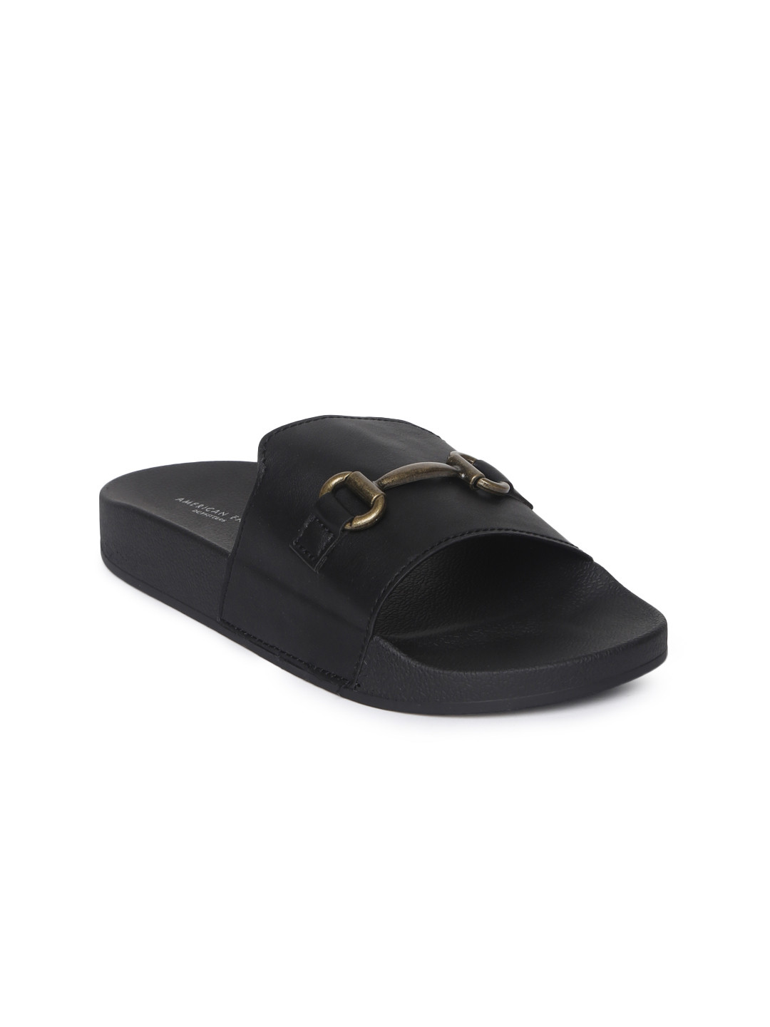 Buy AMERICAN EAGLE OUTFITTERS Women Black Solid Sliders Flip Flops