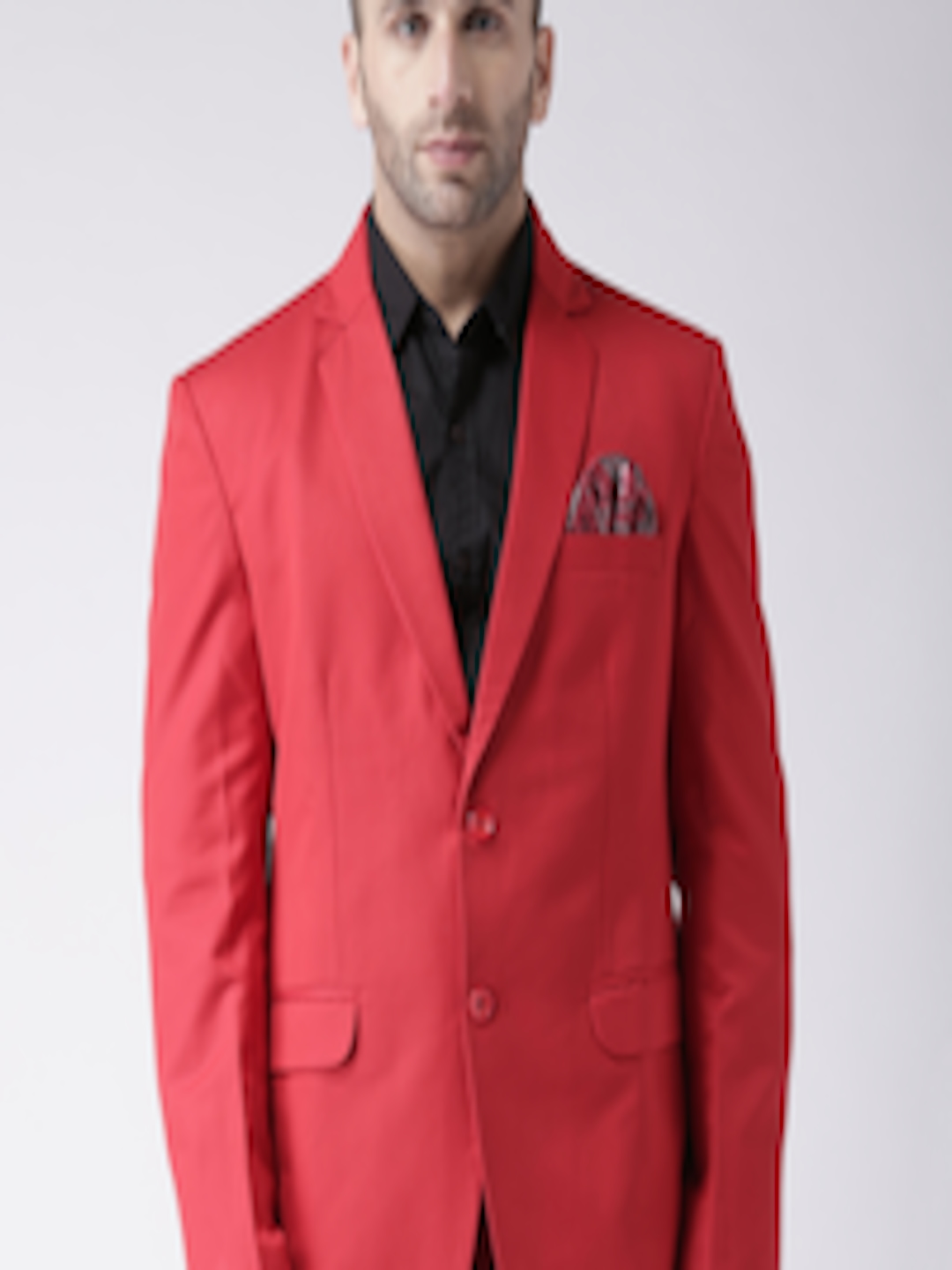 Buy Hangup Red Solid Single Breasted Blazer - Blazers for Men 7383416 ...