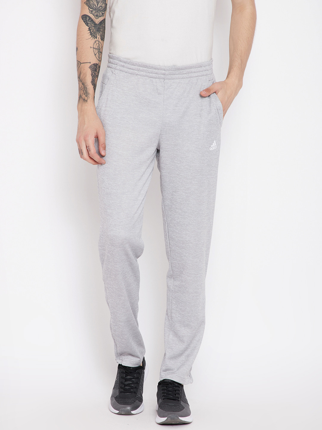 Buy ADIDAS Men Grey TI FLC Solid Track Pants - Track Pants for Men 7401059 | Myntra